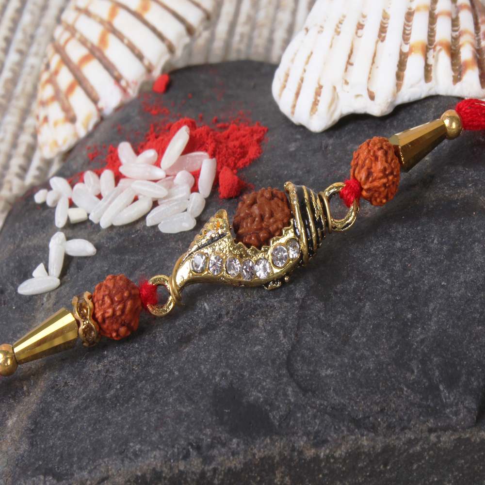 Traditional Shankh Rudraksha Rakhi