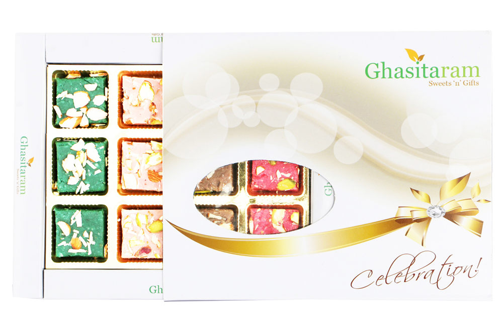Ghasitarams Sweets Exotic Assorted Kaju Squares Box -300gms