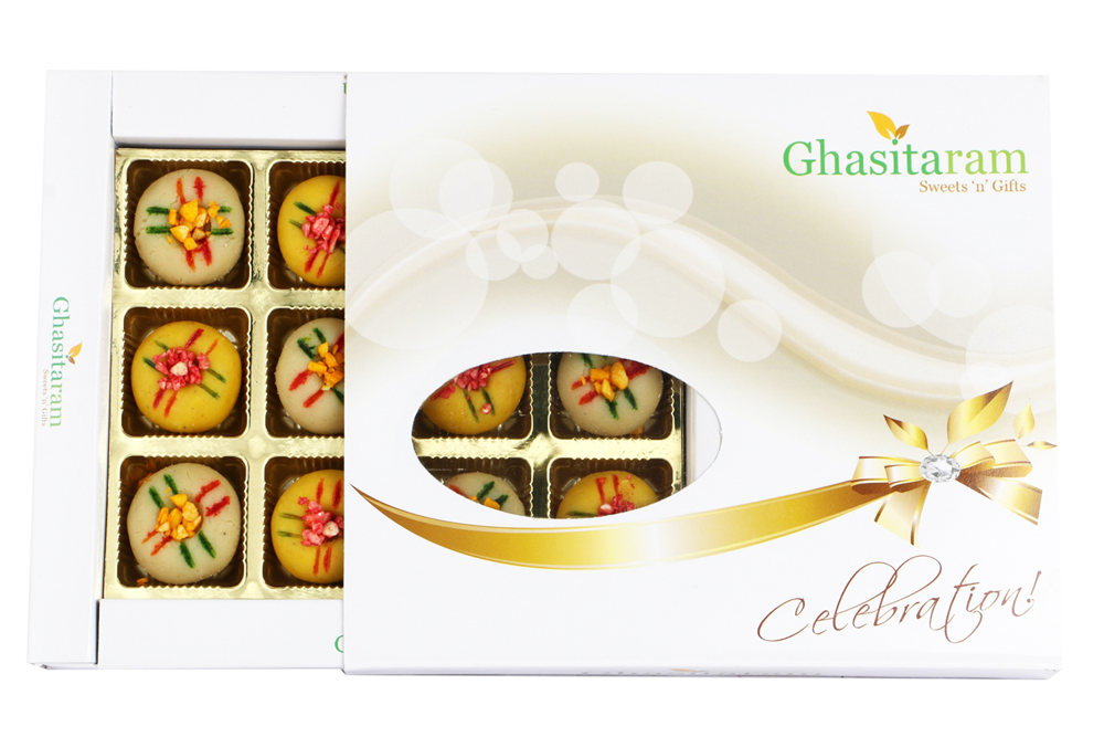 Ghasitarams Sweets Assorted Mawa Peda 12 pcs White Box-350gms