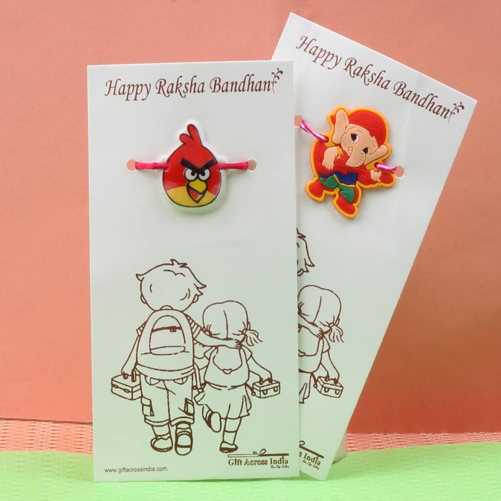 Set Two Kids Special Characters Rakhi