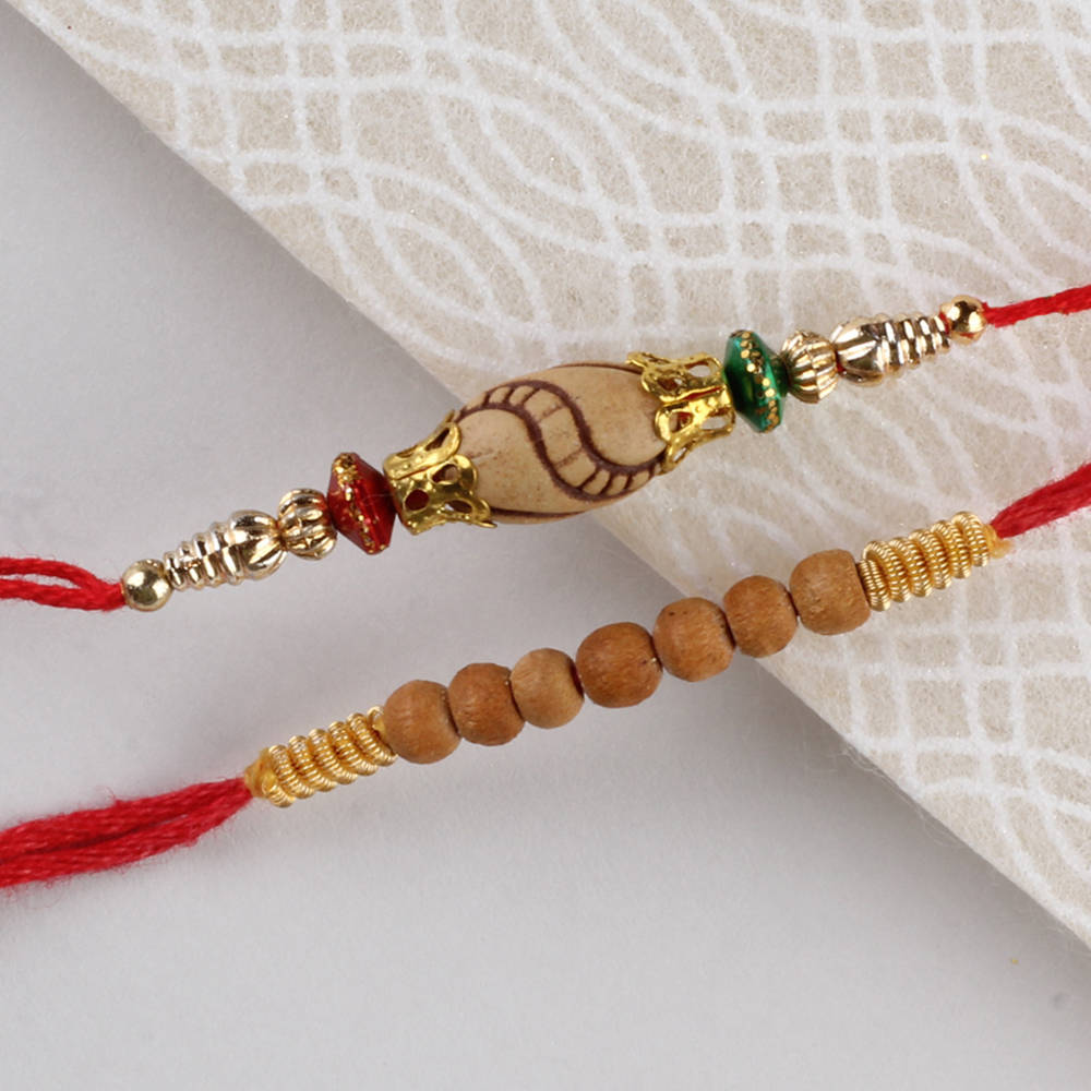 Designer Wooden Bead Rakhis