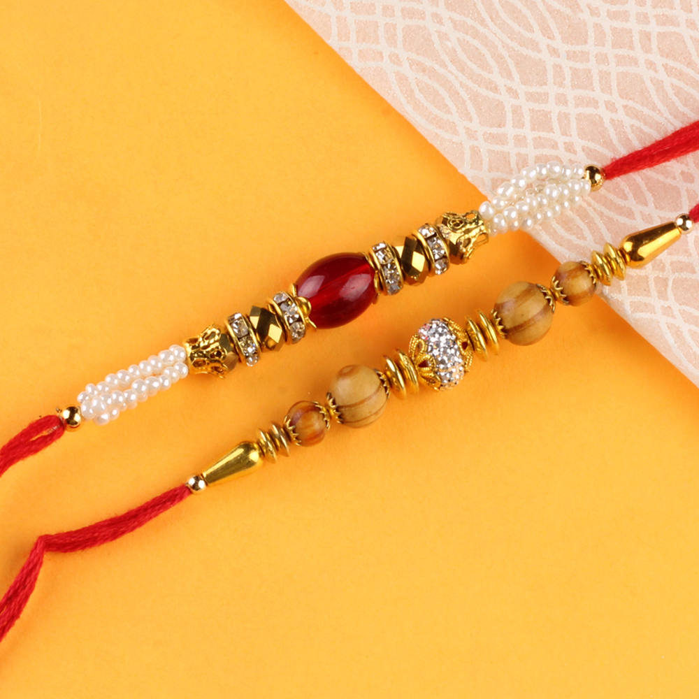 Moti Har Rakhi with Sandalwood Designer Rakhi