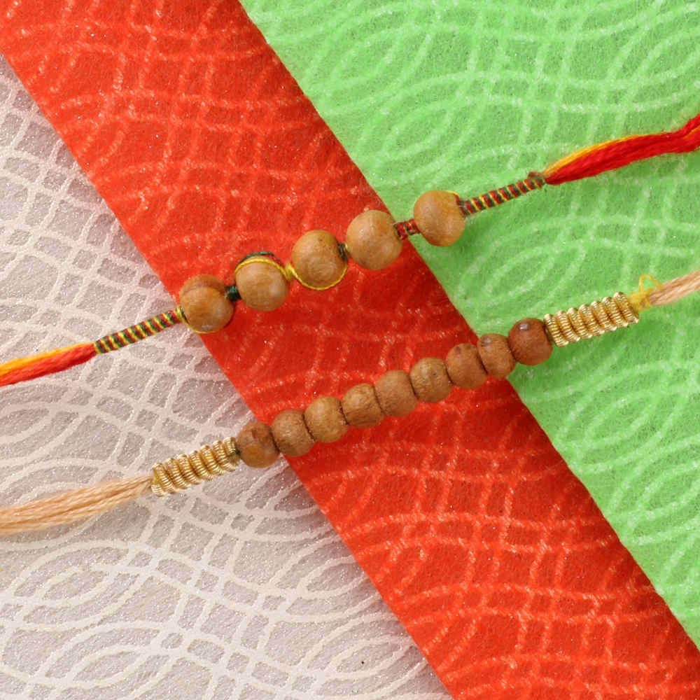 Two Wooden Rakhi Set