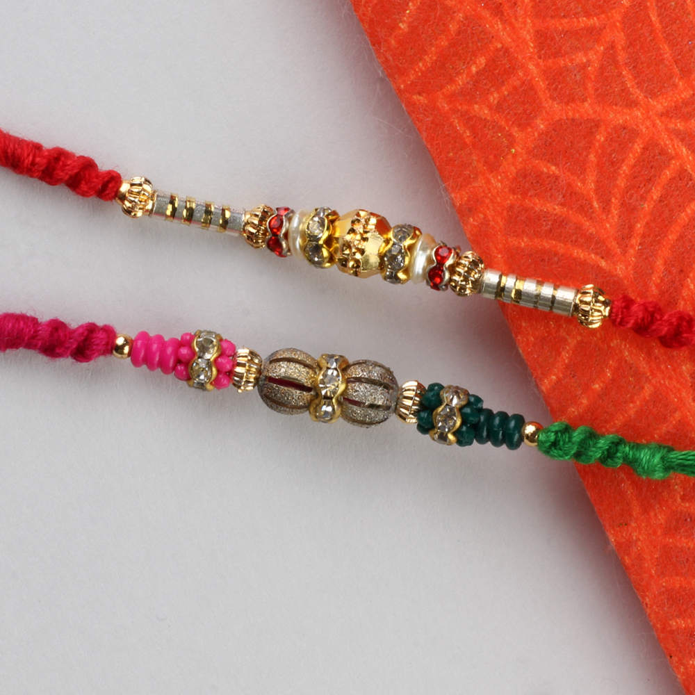 Shiny Fancy Set of Two Rakhis