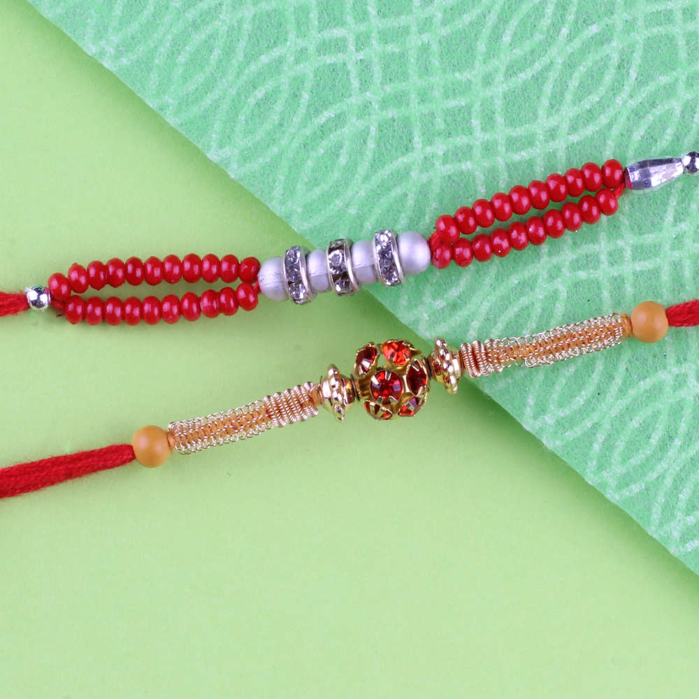 Trendy Red Two Rakhis