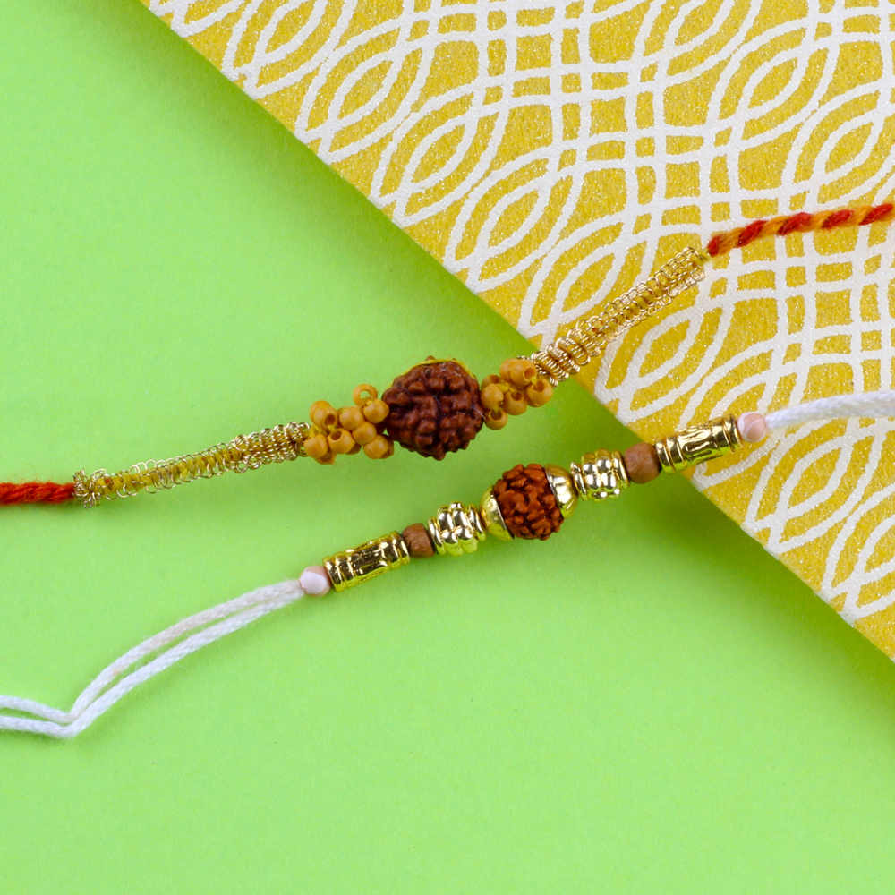 Two Fancy Rudraksh Rakhi