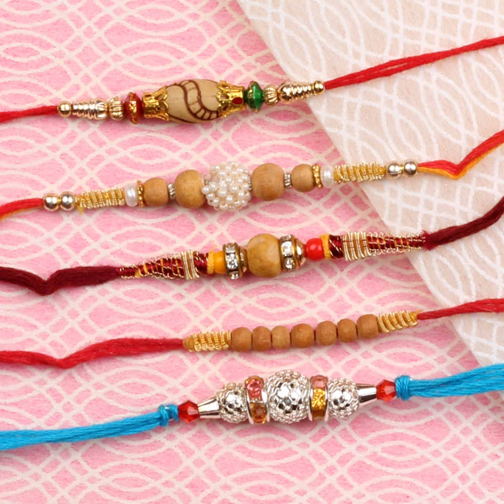 Set of Five Beads Rakhi