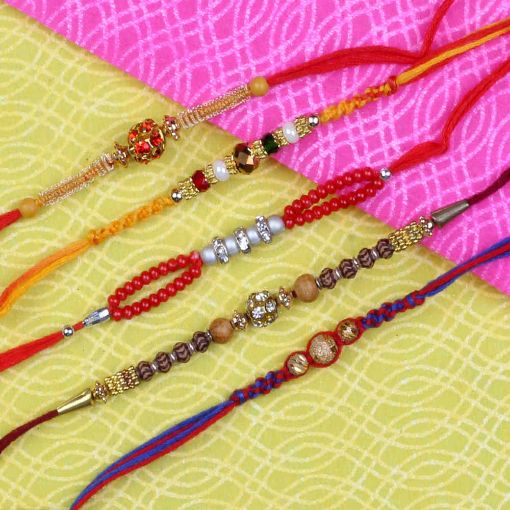 Combo of Five Fancy Rakhis