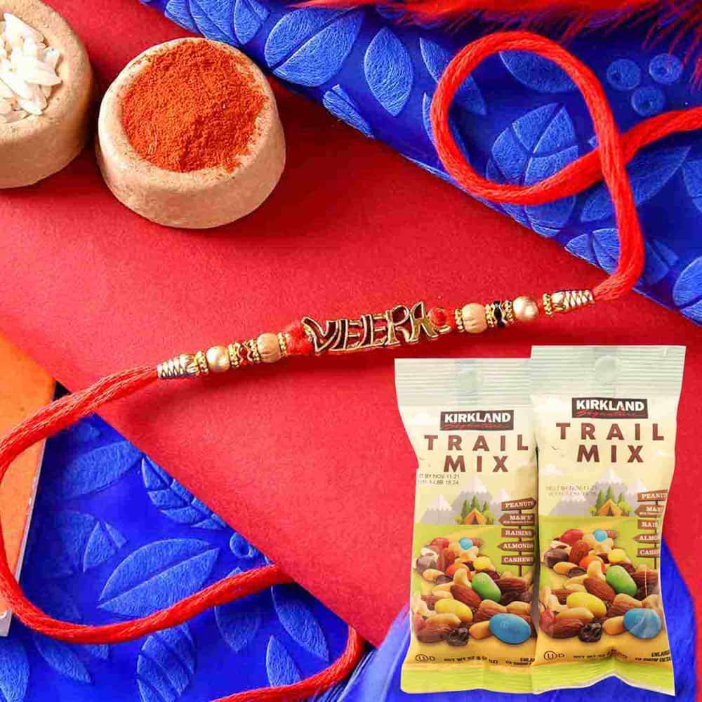 Veera Rakhi with Trail Mix Combo- USA