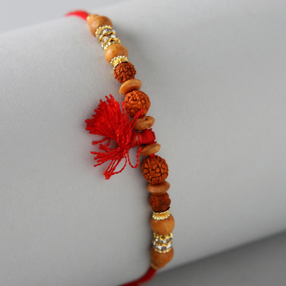 Rudraksha with Beads Rakhi Thread -For UAE