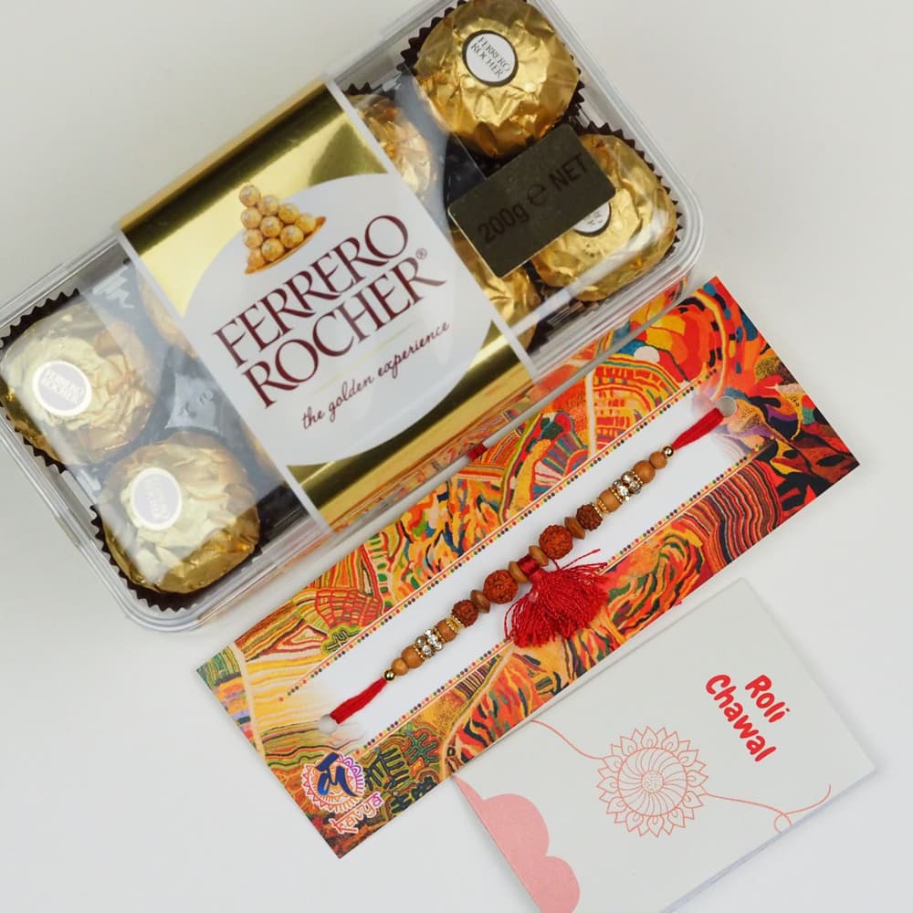 Rakhi With Ferrero Rocher Chocolate -For UAE