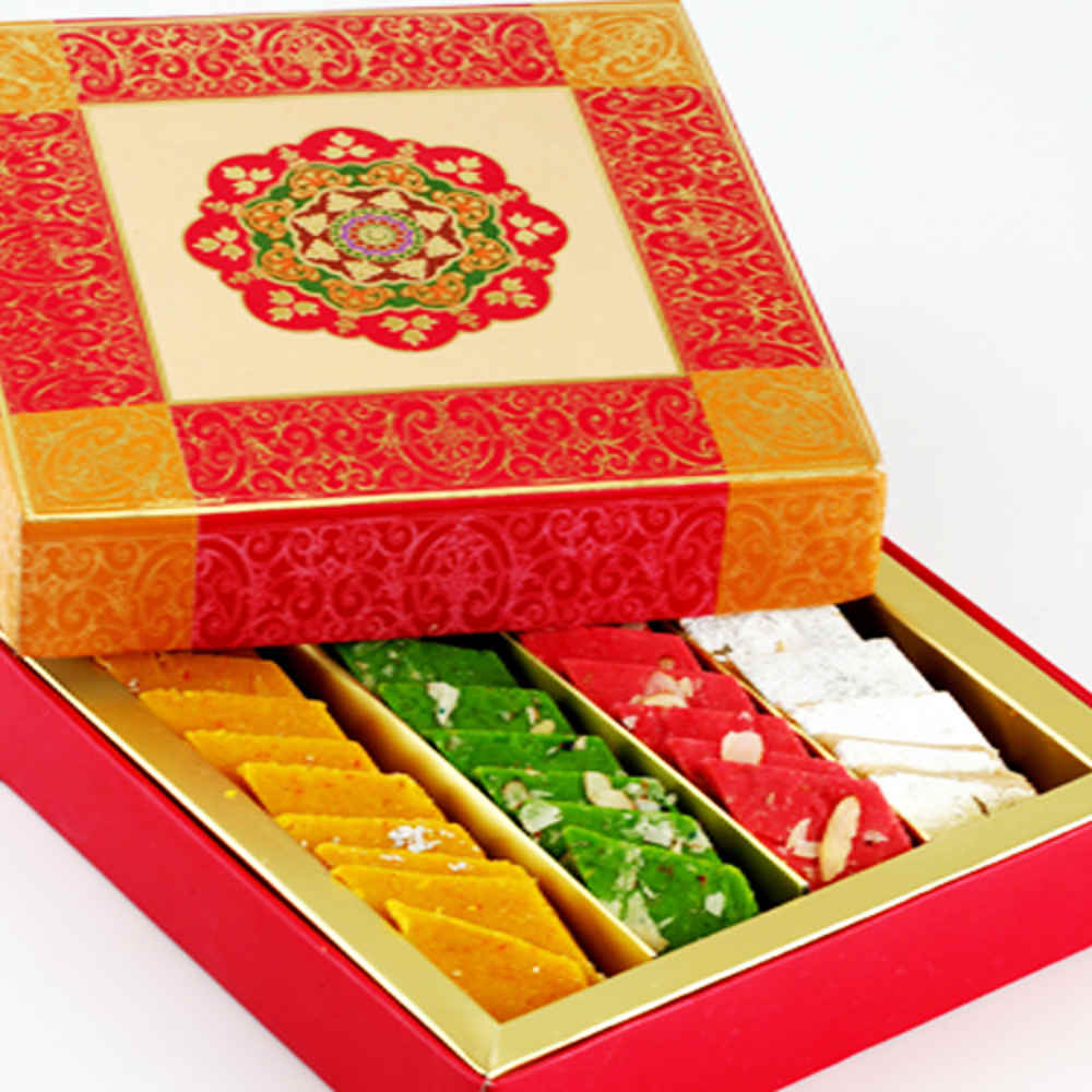 Ghasitaram's Pink Assorted Katlis Box