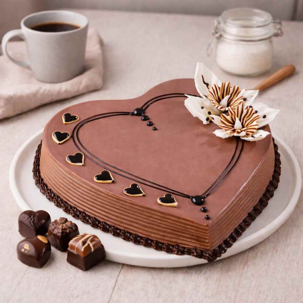 Chocolate Heart Shape Cake