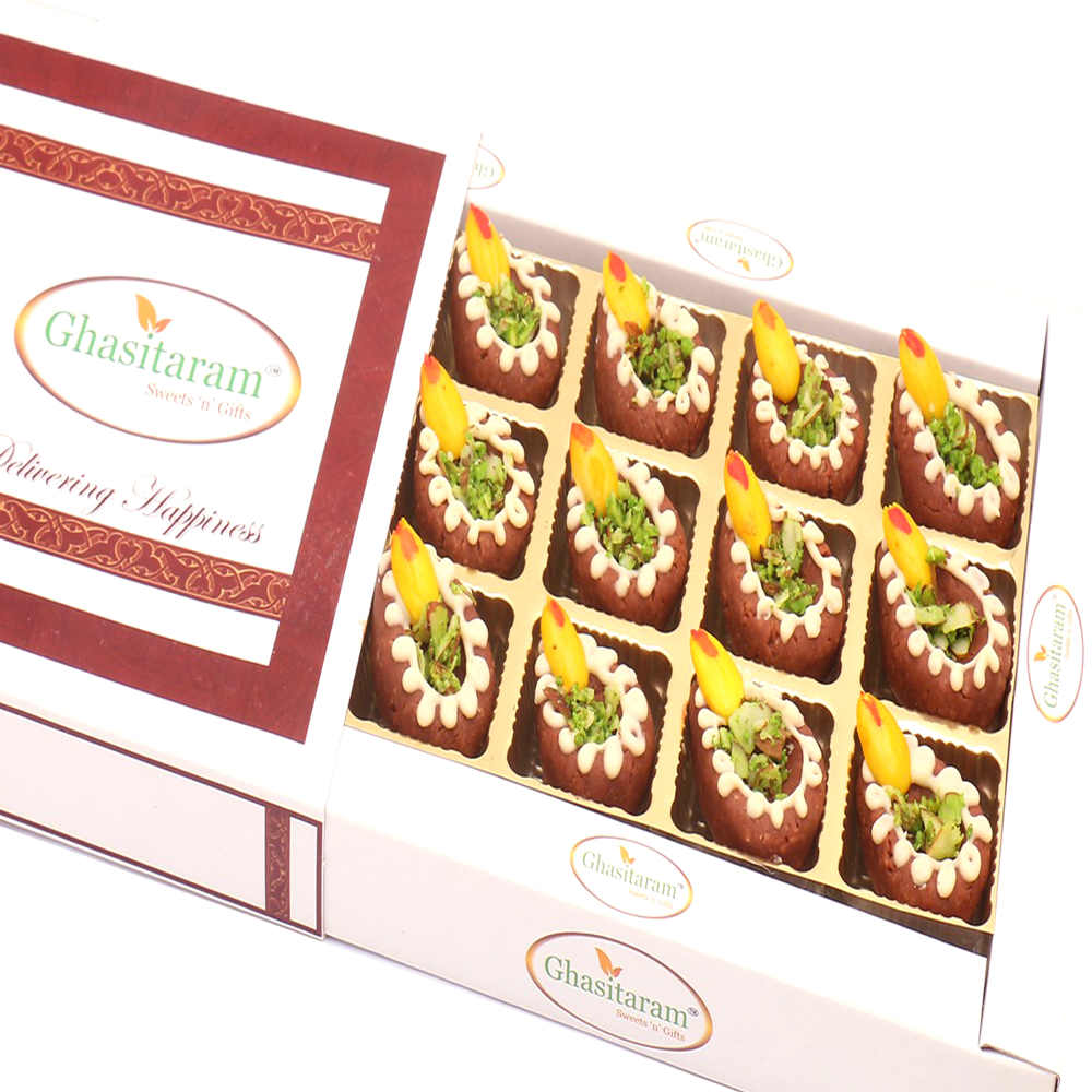 Designer Mithai Diyas in White Box