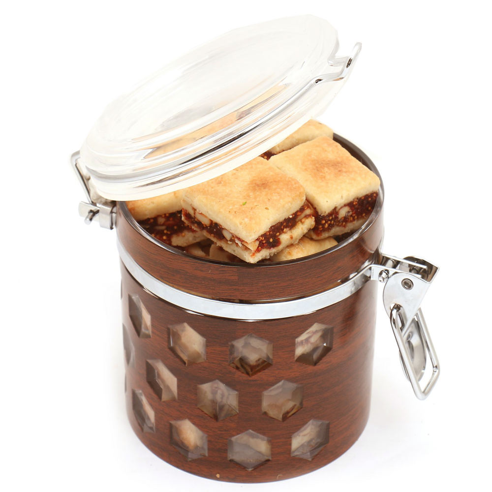 Premium Air Tight Wooden Acrylic Baked Anjeer Bites Container