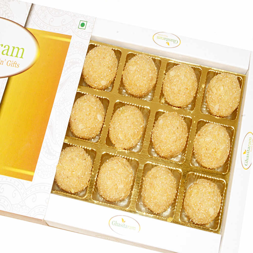 Ghasitaram Gifts Sweets - Urad Dal Laddoo in white Box