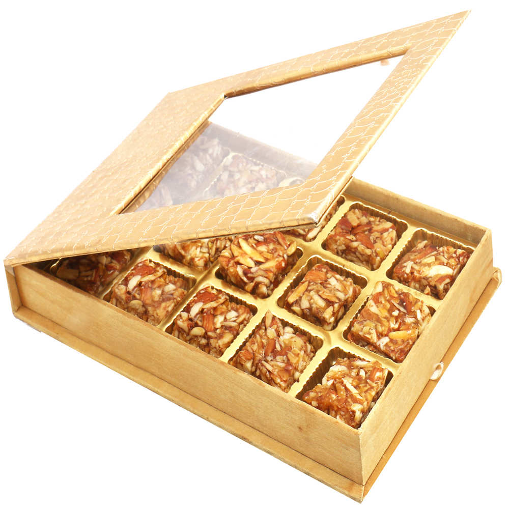 Golden Leather Finish 15 pcs Roasted Almond Bites Box