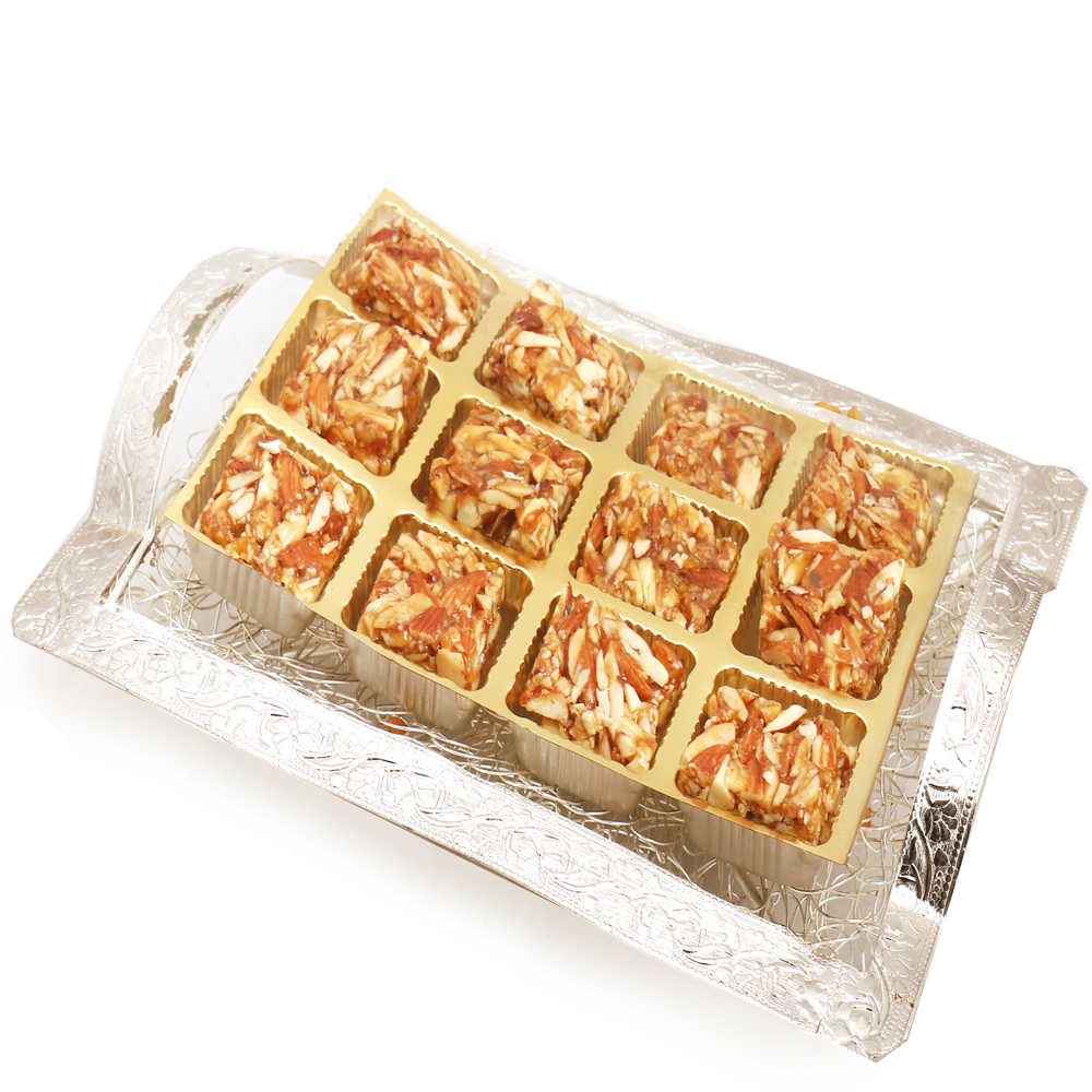 Silver Mesh Roasted Almond Bites Tray