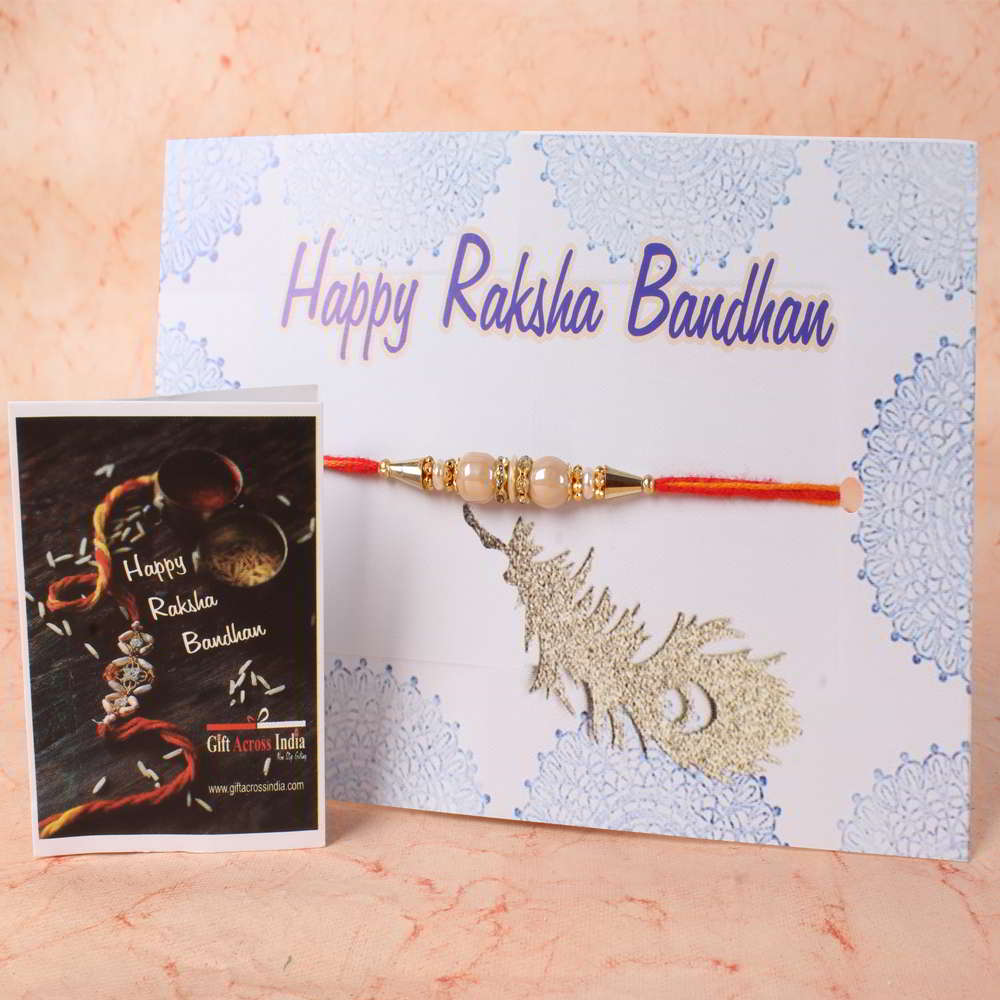 Ellipse Shape Pearl Rakhi