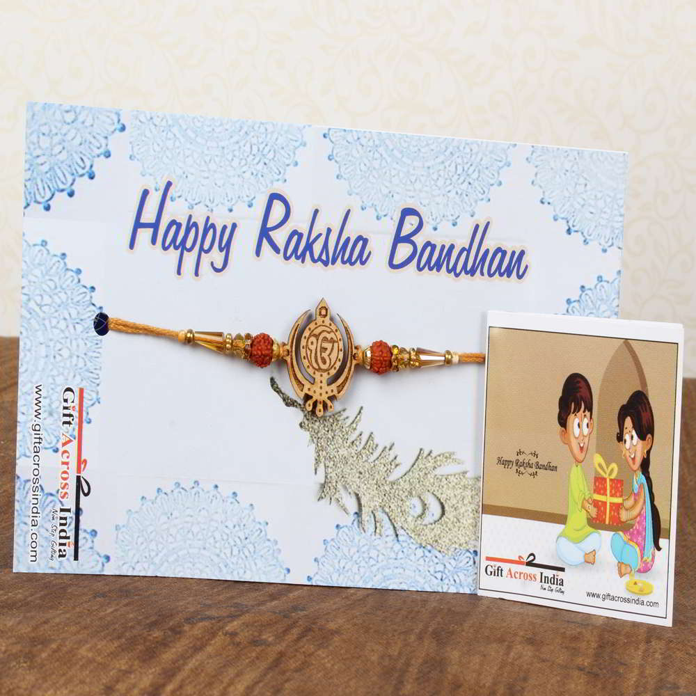 Wooden Khanda Ek Onkar Rakhi