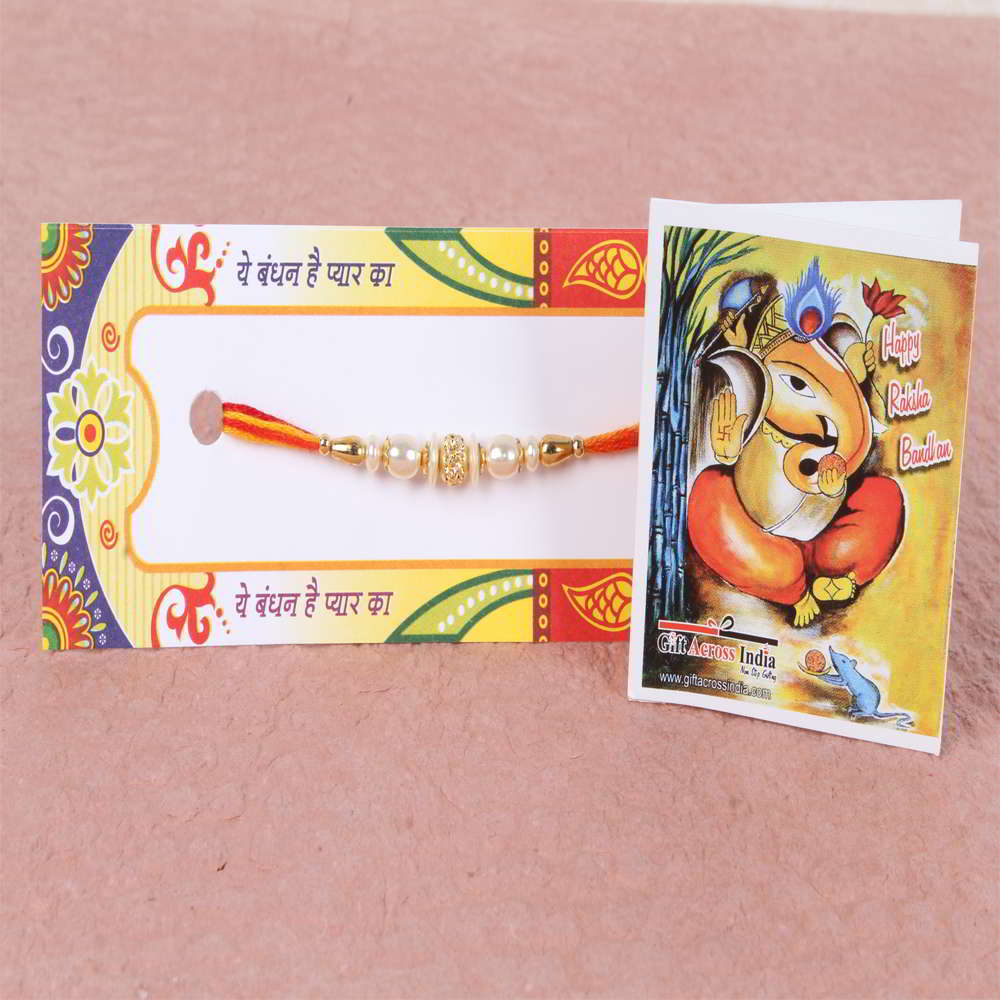 Fancy Pearl Rakhi for Brother