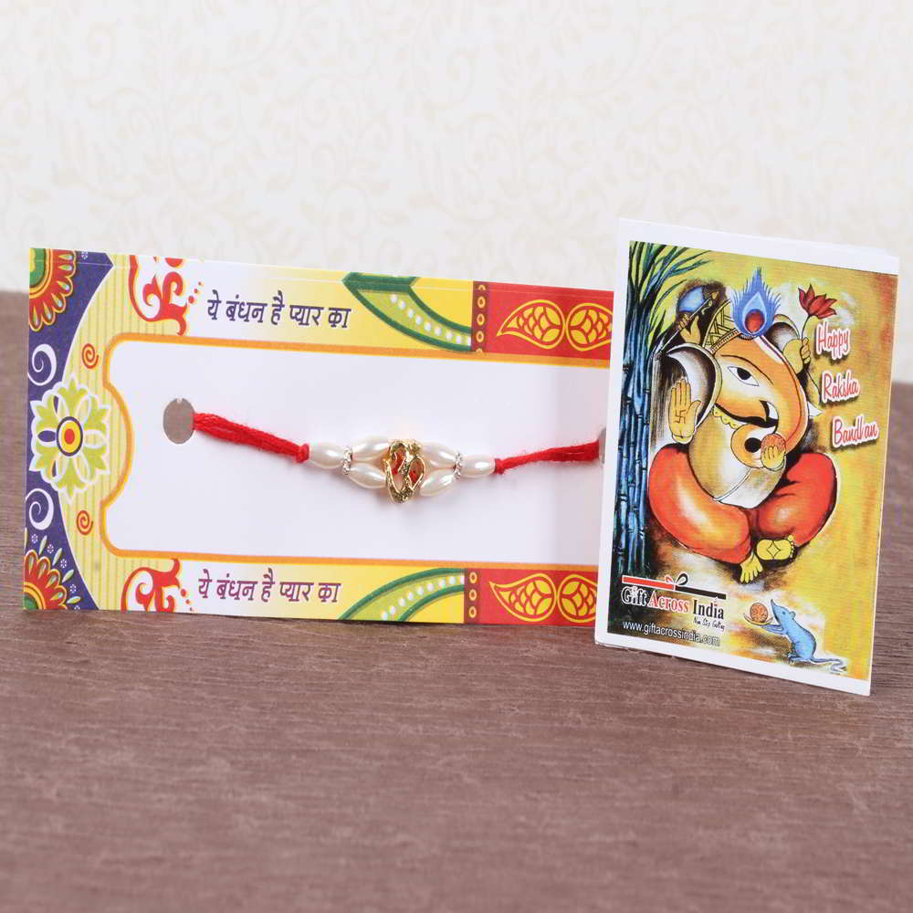 Om Pearl Beads Rakhi