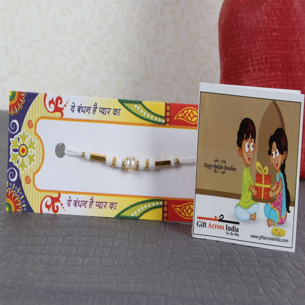 Simple Pearl Beads Rakhi