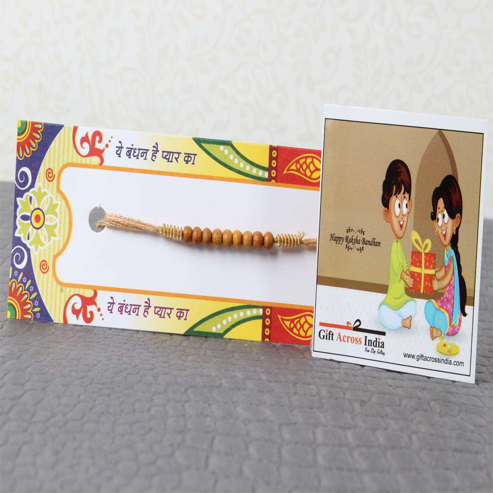 Wooden Beads Rakhi Online