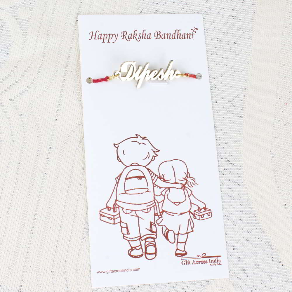 Unique Personalized Gift of Rakhi with Brother Name - Australia