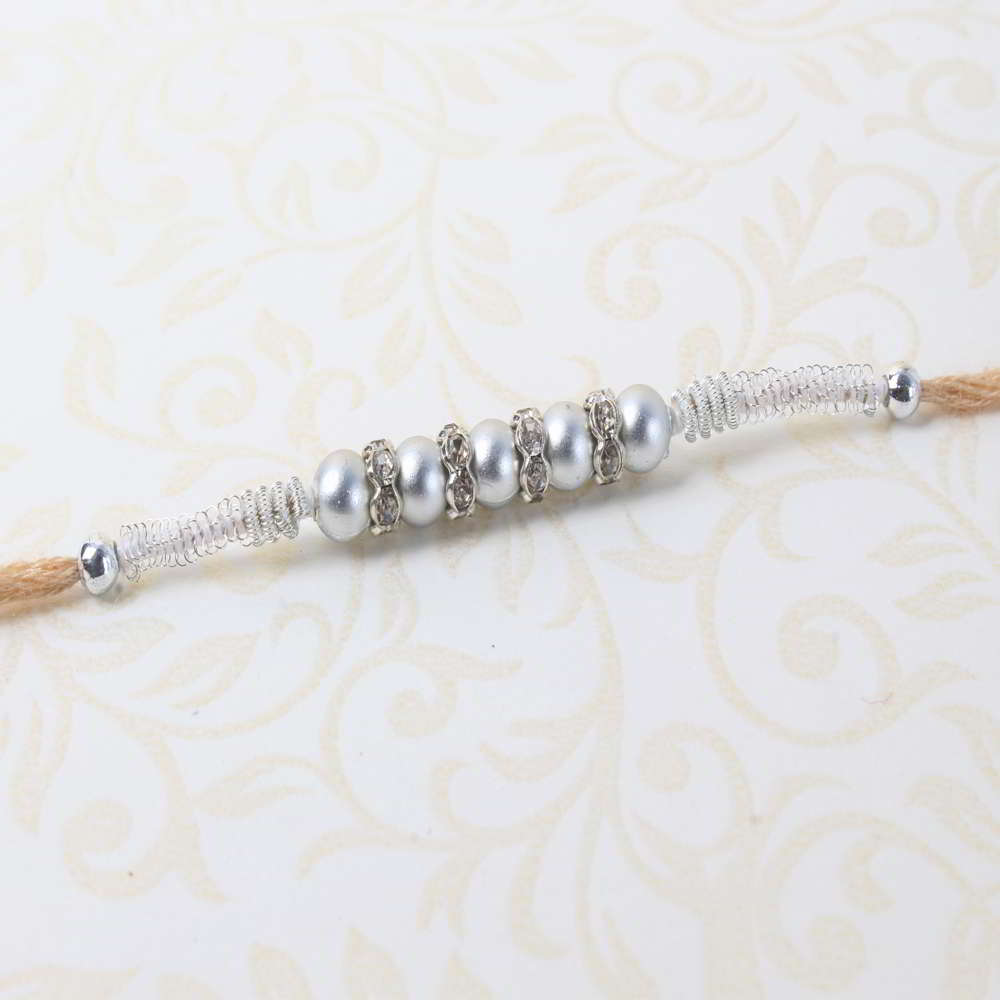 Silver Attractive Rakhi for Brother