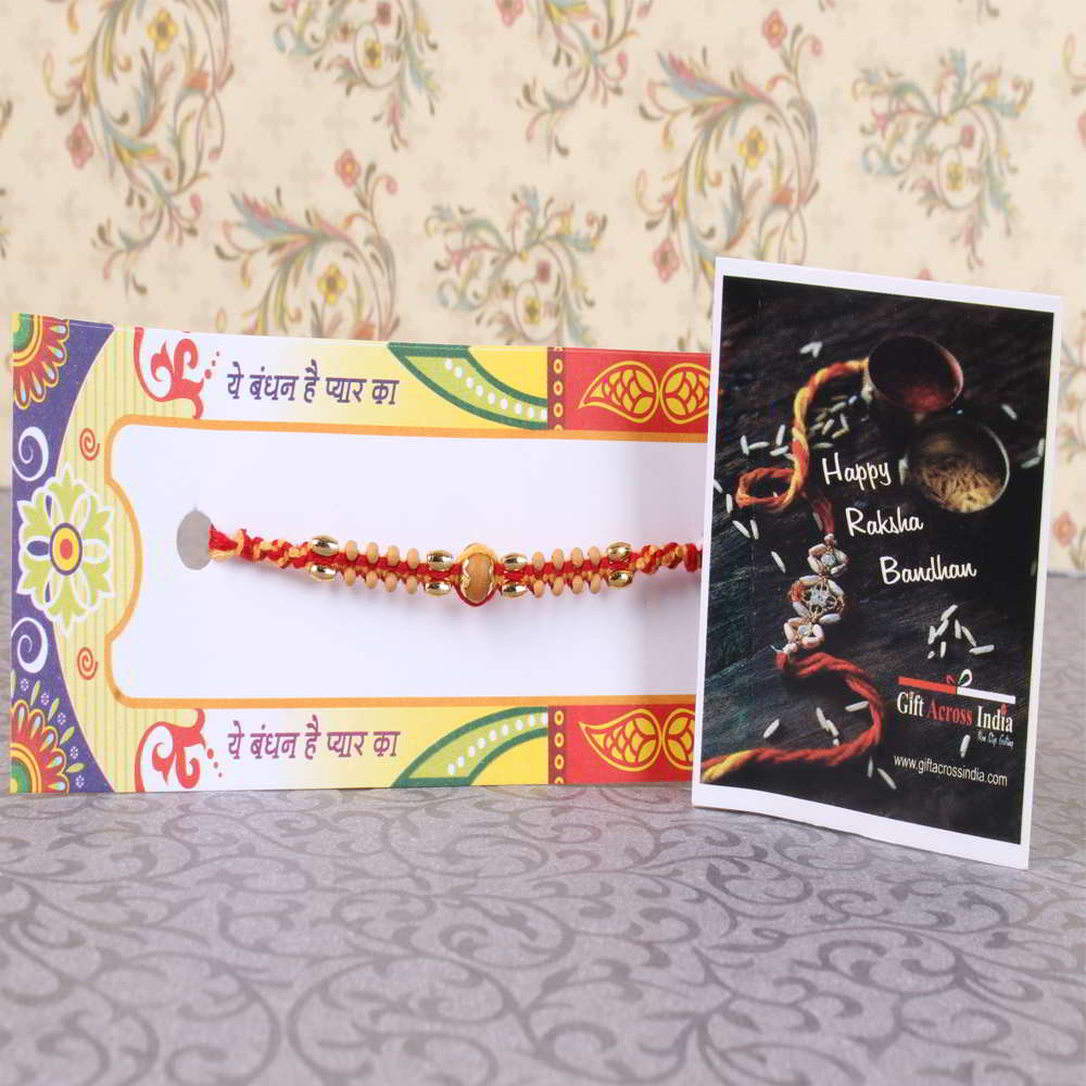 Wooden Striking Beads Rakhi