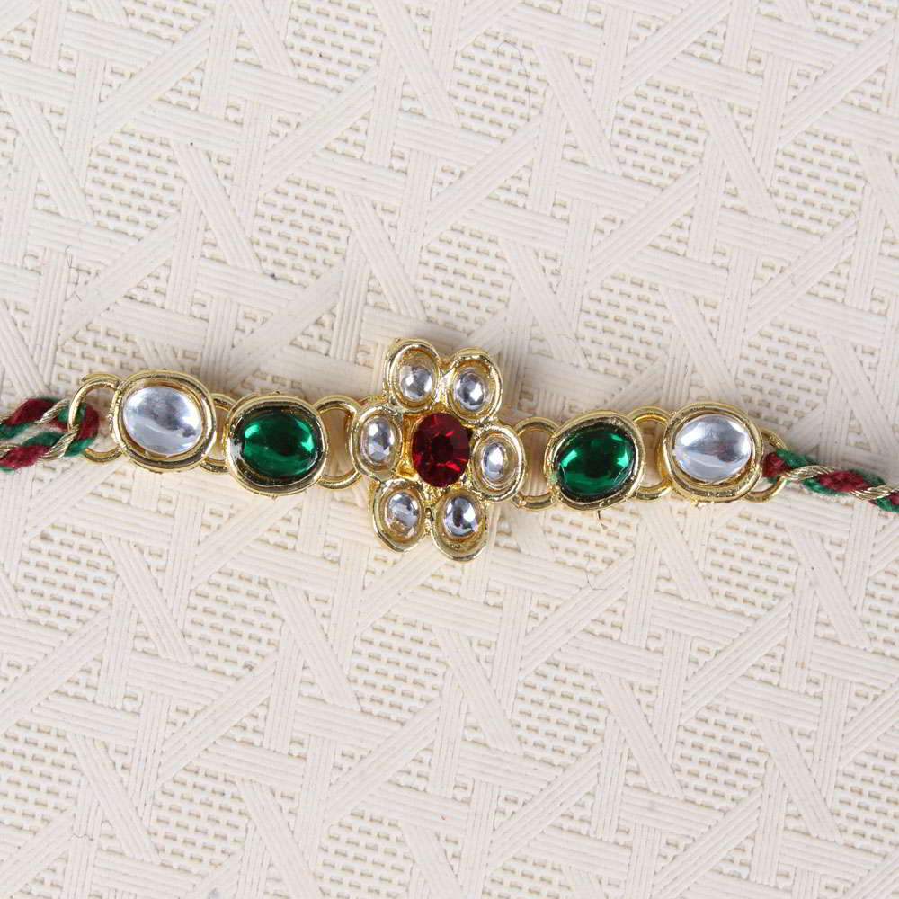 Floral Kundan Rakhi  - Australia