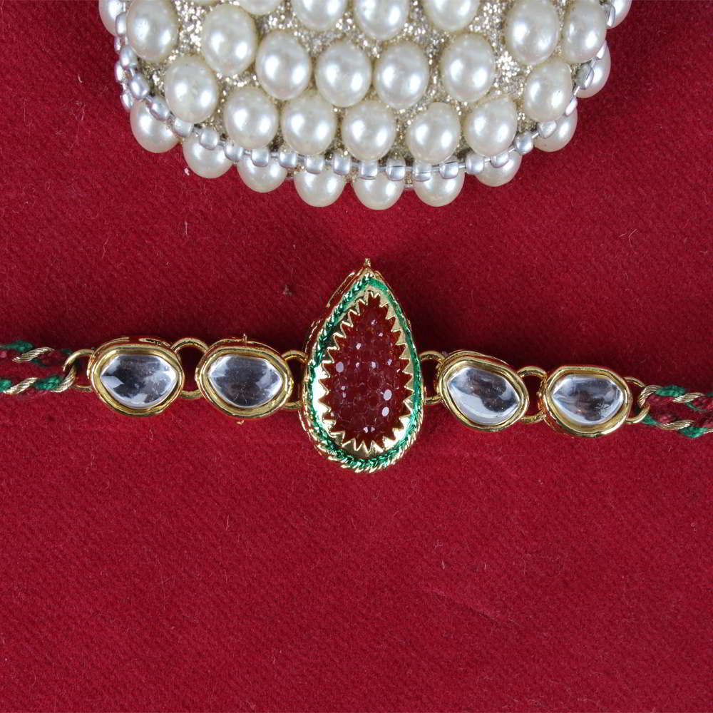 Unique Design Kundan Rakhi - Australia