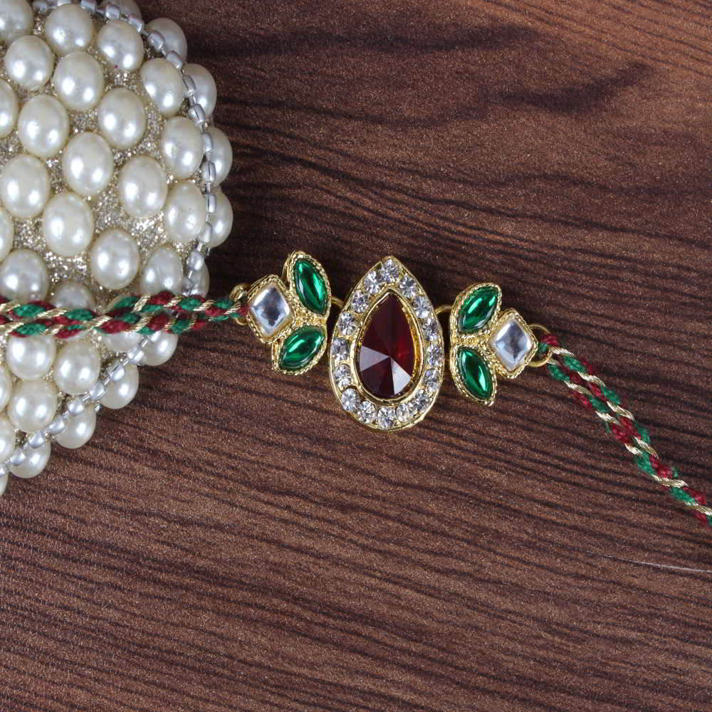 Diamond Studded Kundan Rakhi - Australia