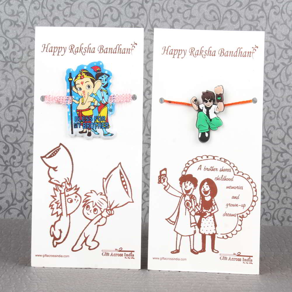 Combo of Two Cartoon Characters Rakhi for Kids - Australia