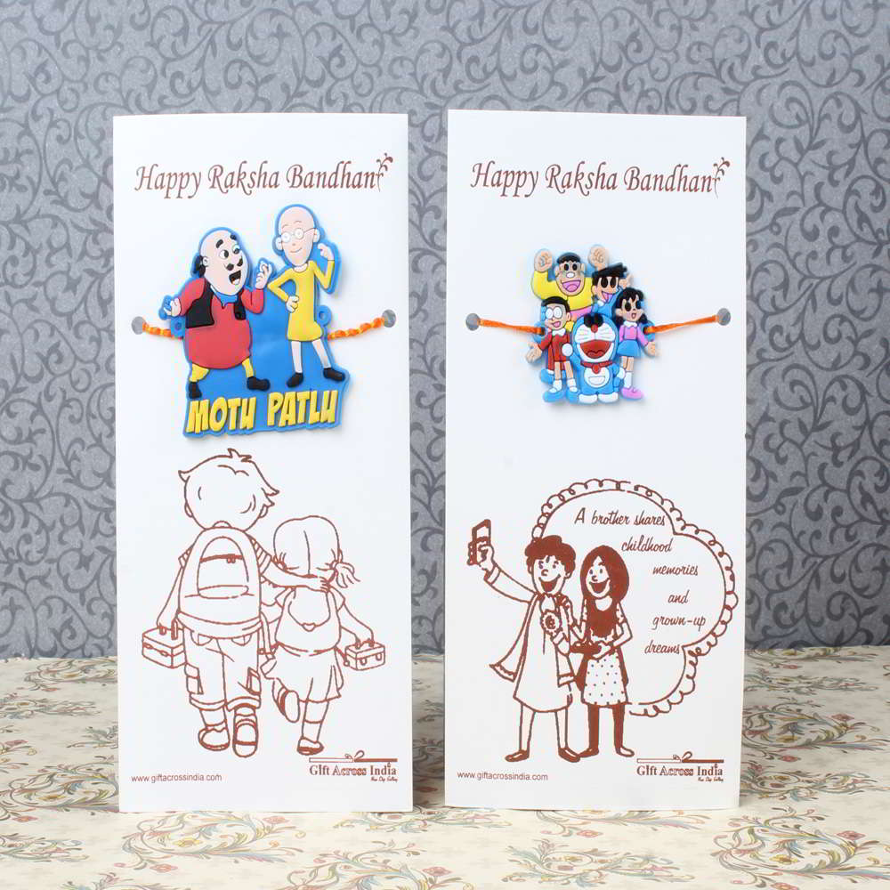 Motu Patlu with Doraemon Team Rakhi for Kids