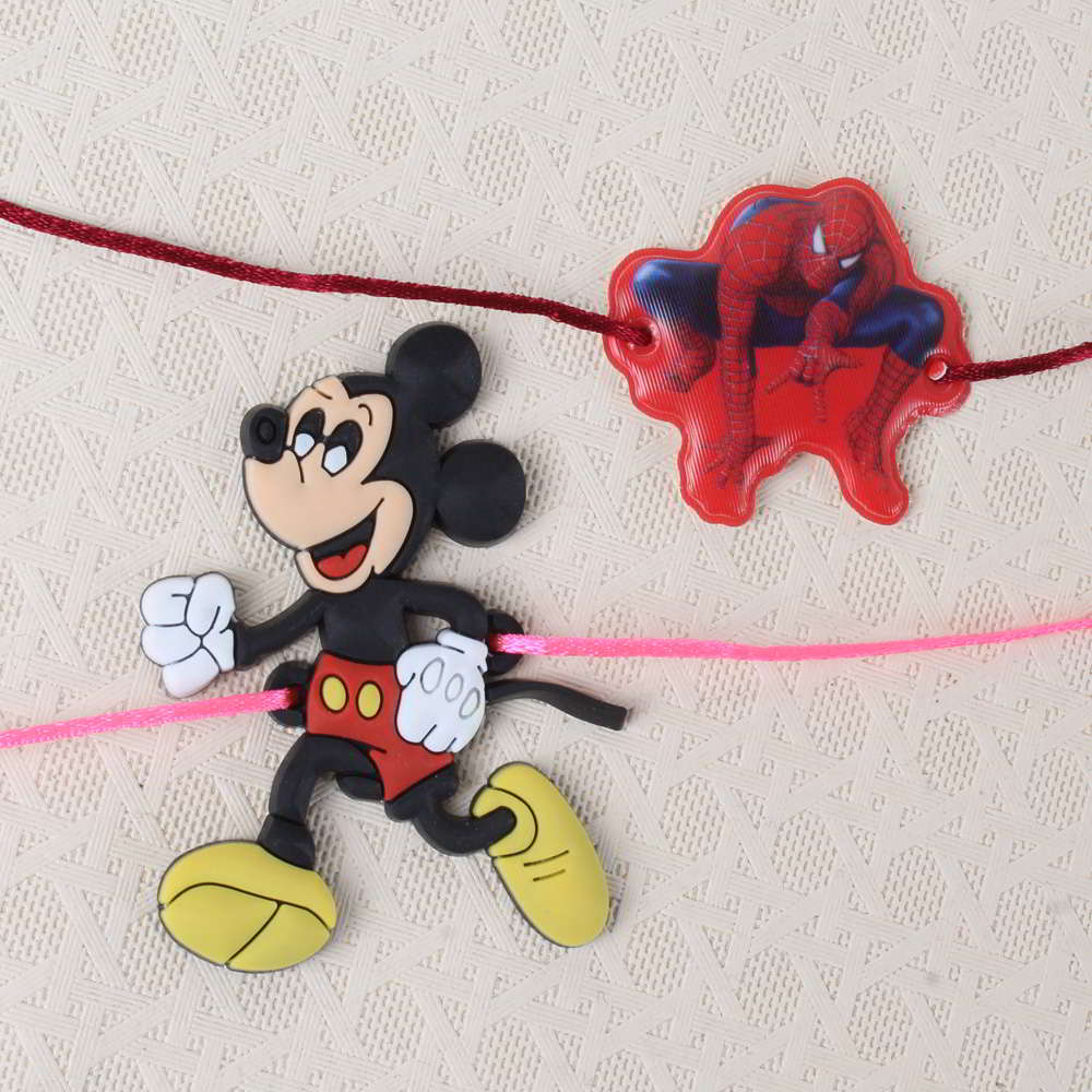 Spiderman with Mickey Mouse Rakhi for Kids