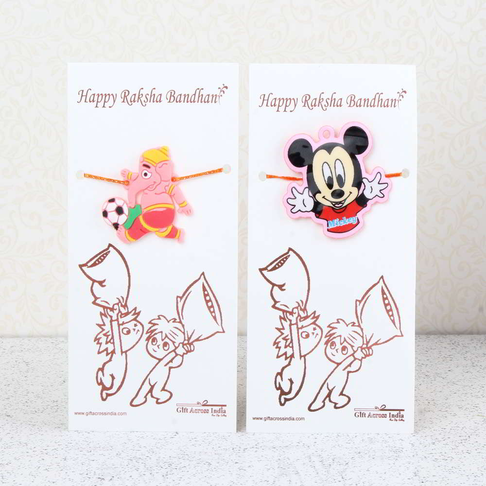 Mickey with Bal Ganesha Rakhi for Kids - Australia