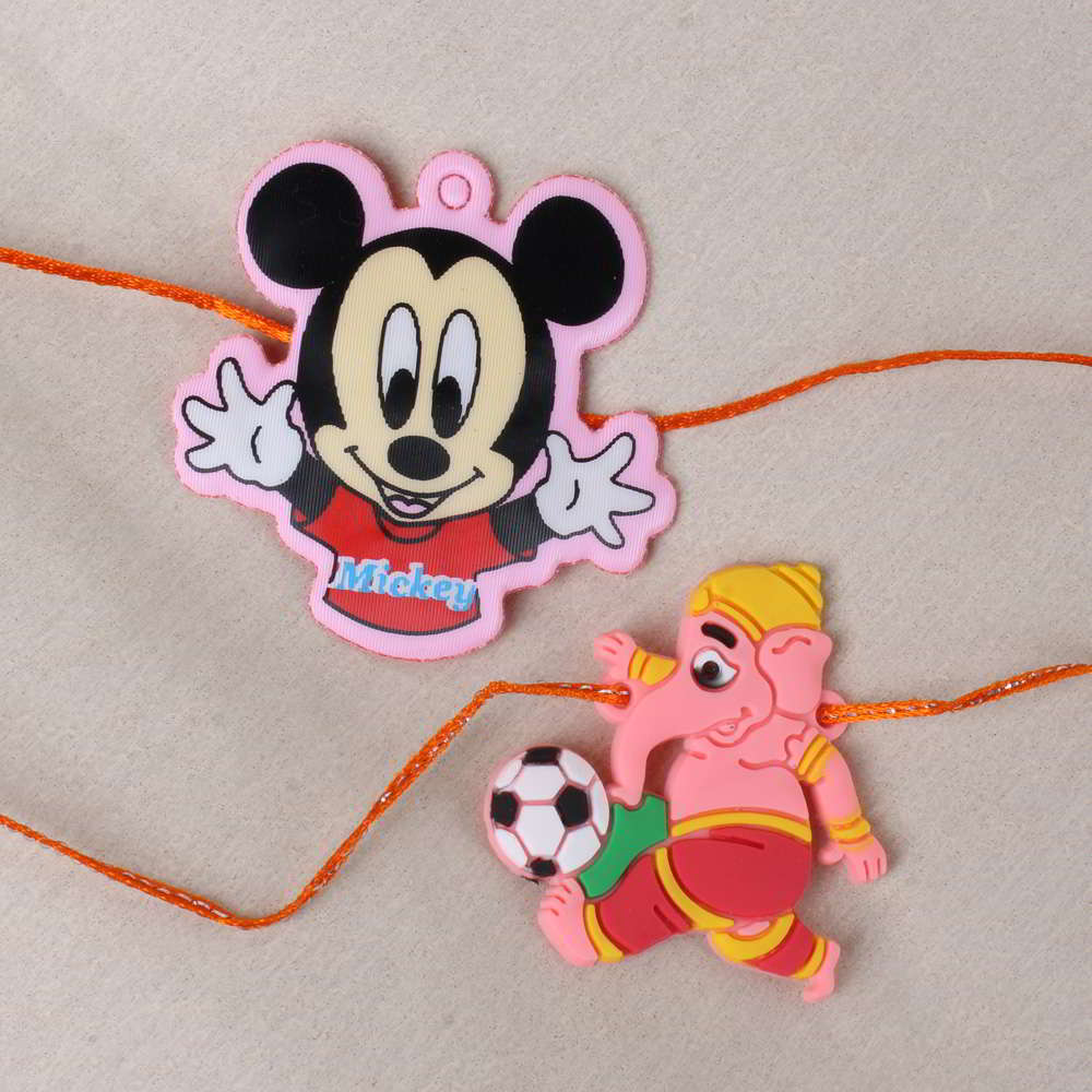 Mickey with Bal Ganesha Rakhi for Kids