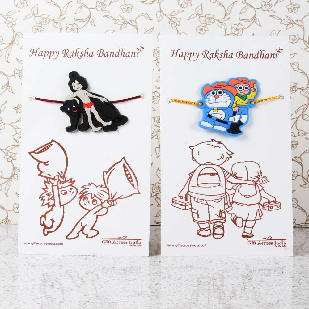 Mowgli with Nobita Doraemon Rakhi for Kids-Worldwide