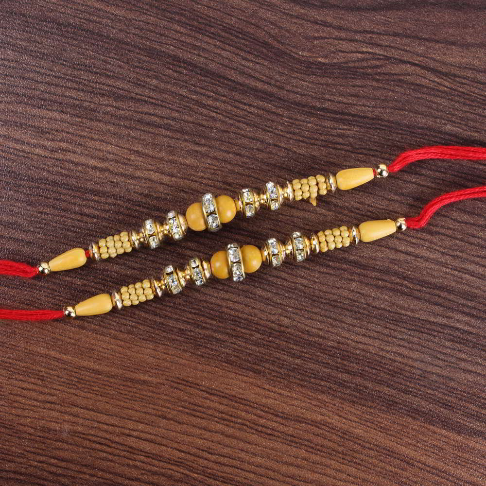 Twin Rakhis with Diamond Studded and Beautiful Beads