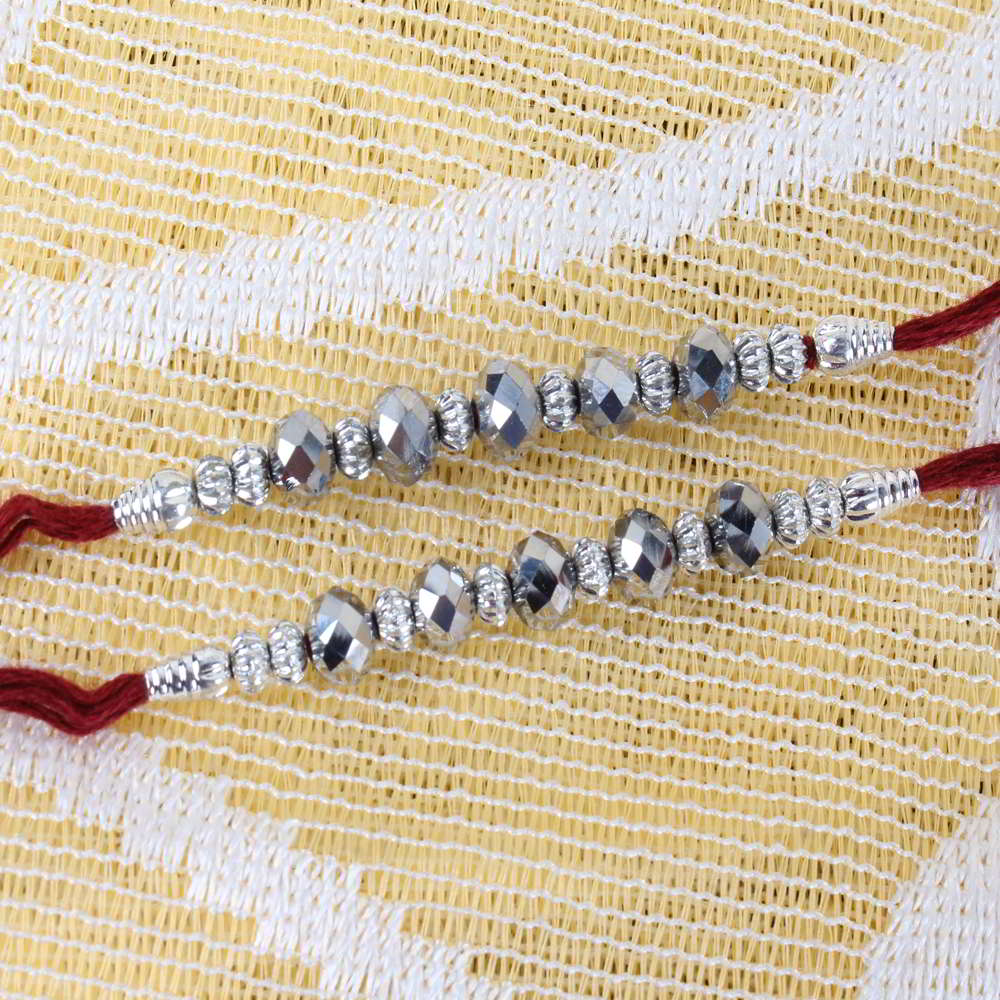 Set of Two Sliver Bead Rakhis