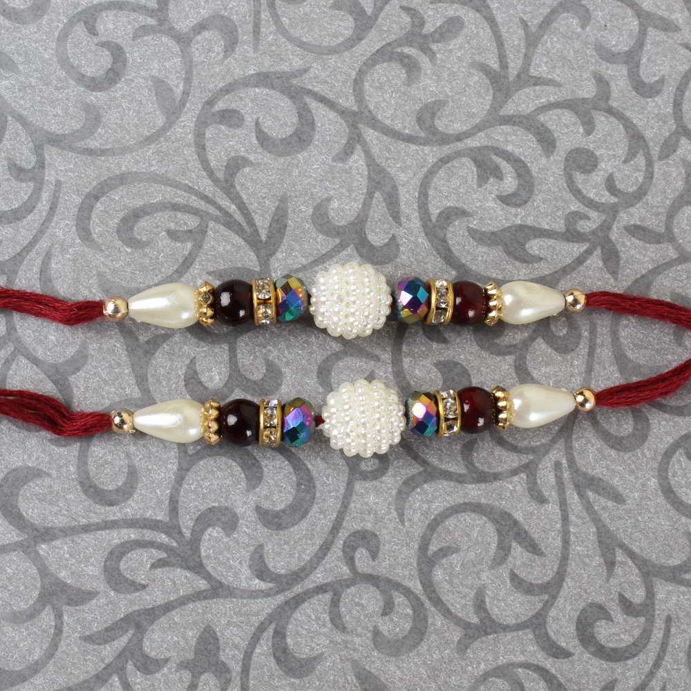 Set of Two Beautiful Pearl Rakhis