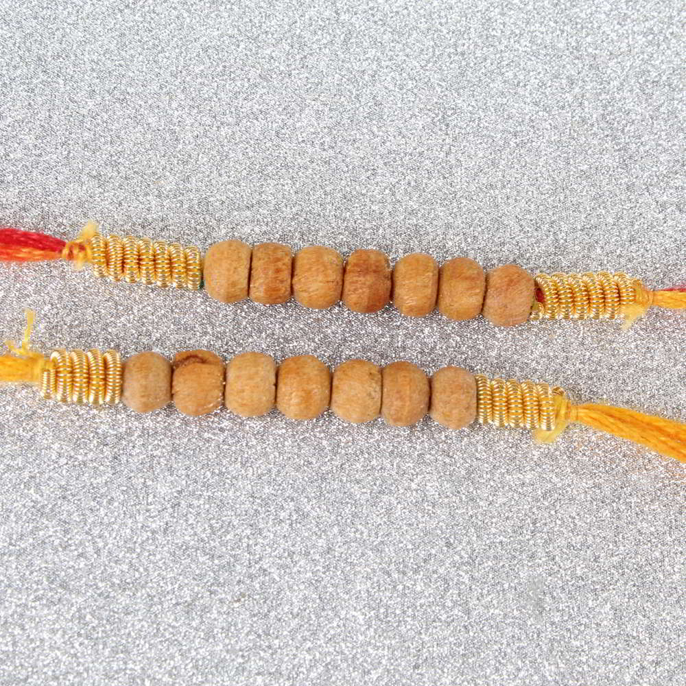 Wooden Color Beads Set of Two Rakhis