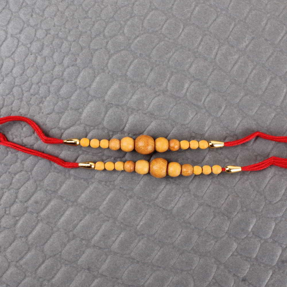 Wooden Beads Twin Rakhis