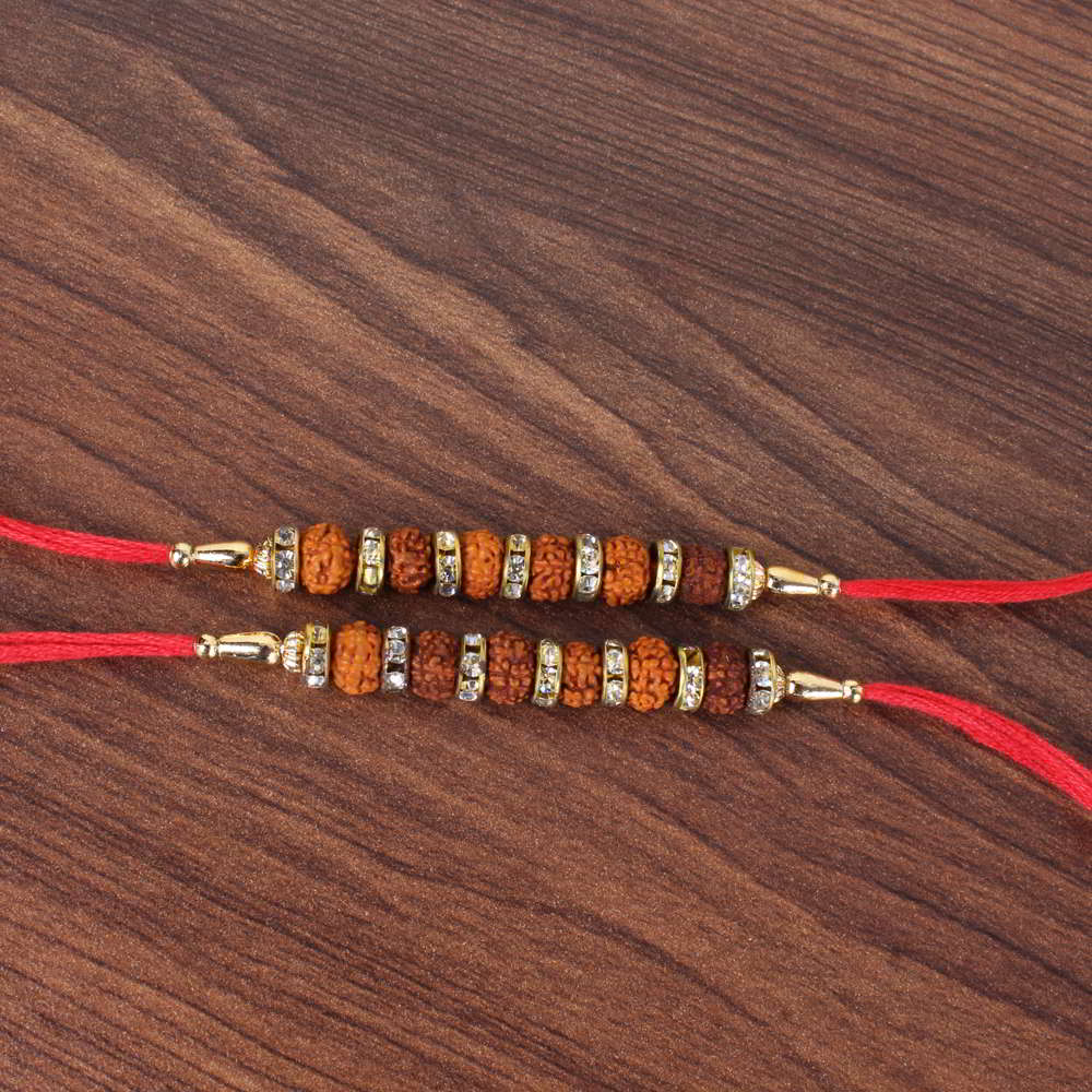 Combo of Two Rudraksha Diamond Rakhi