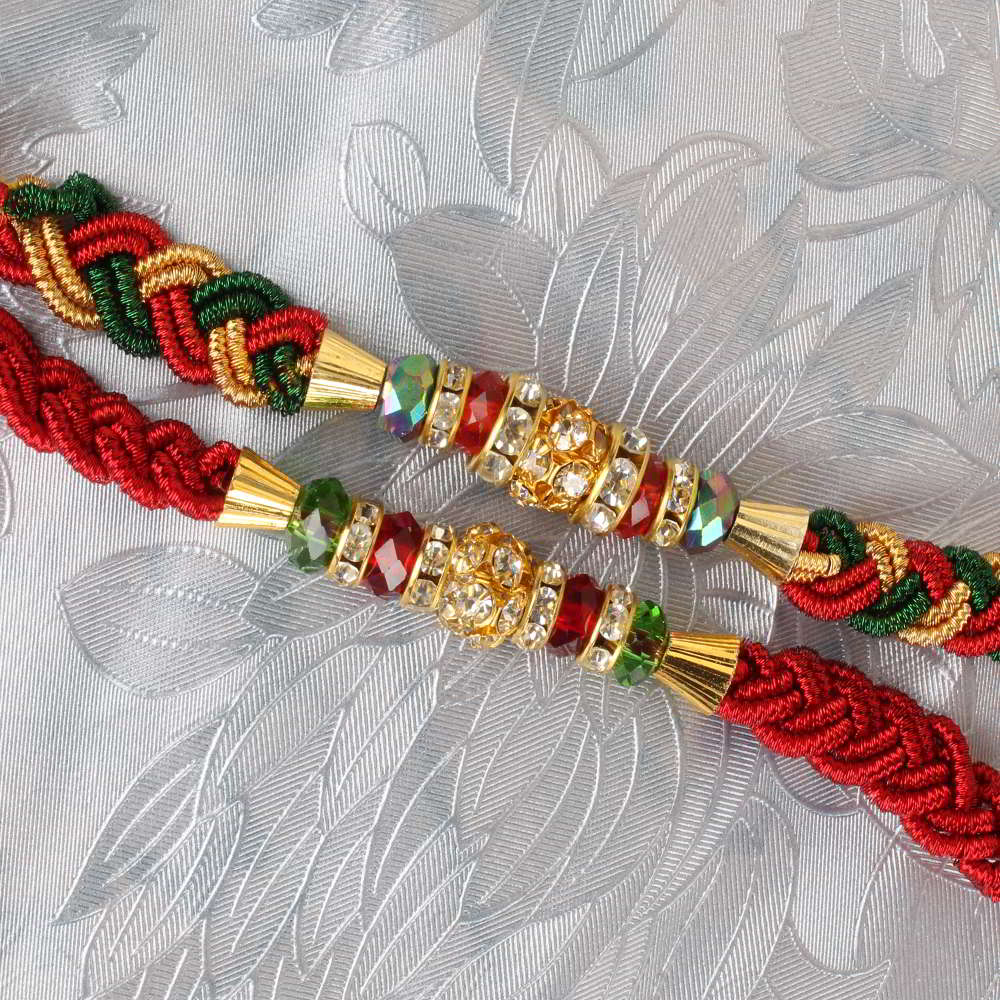 Set of Two Zardosi Motif Rakhi - Australia