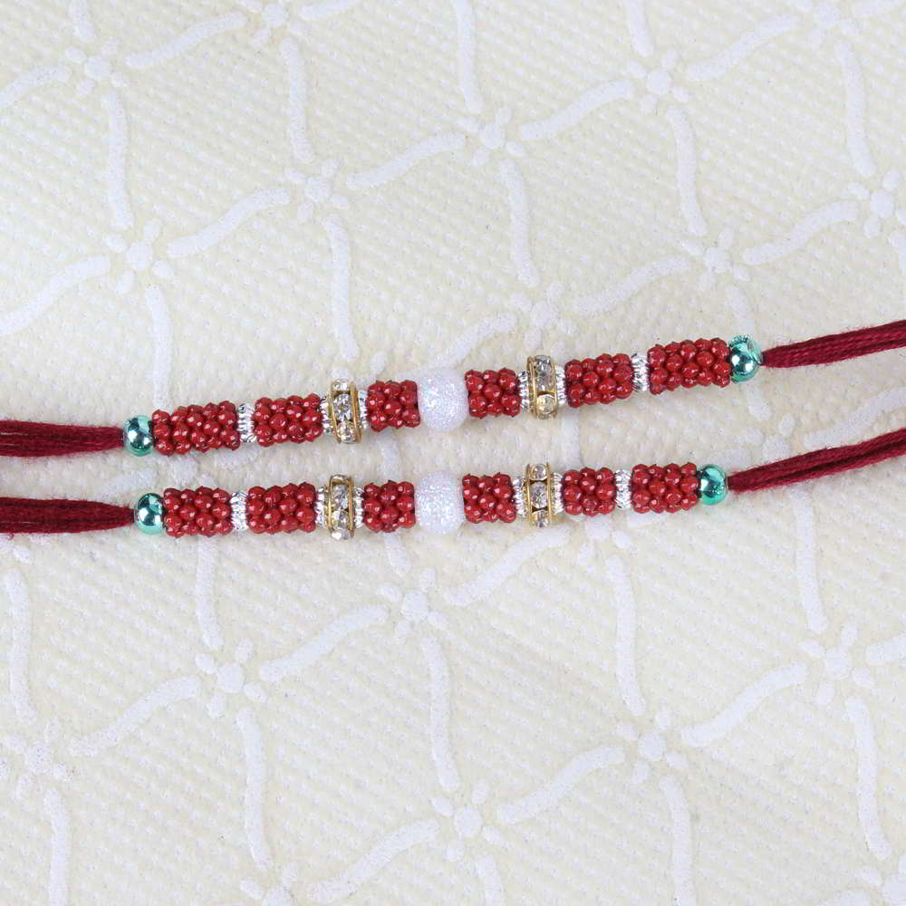 Combo of Two Designer Beads Rakhi