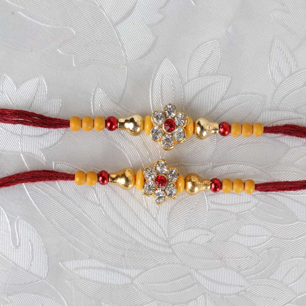 Floral Diamond Designer Two Rakhi