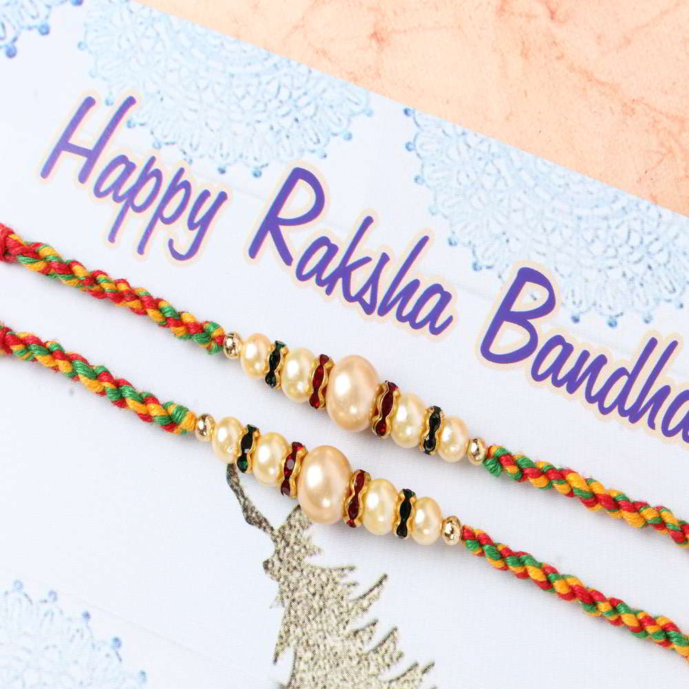 Combo of Two Pearl Beads Rakhi